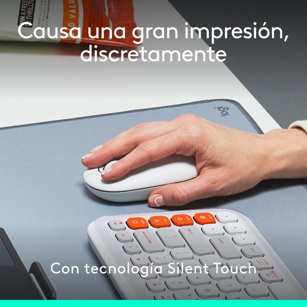 Raton inalambrico logitech pop mouse blanco - Imagen 3