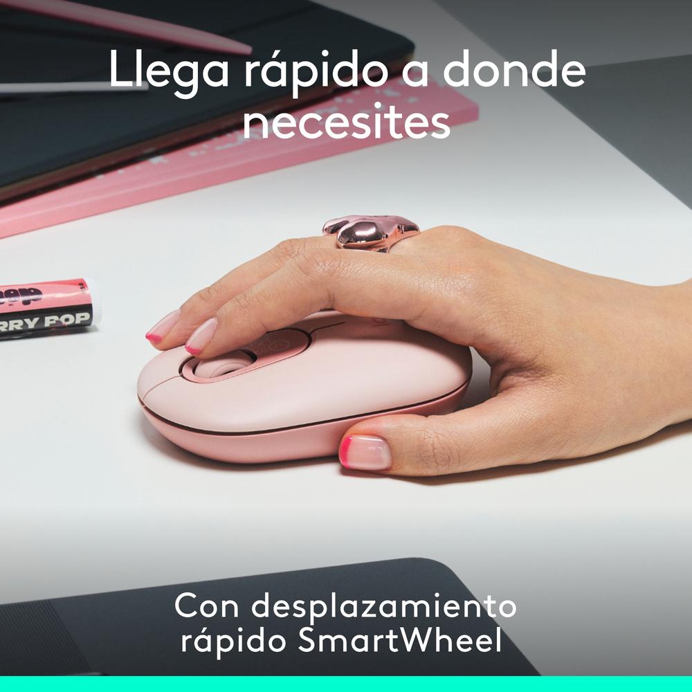 Raton inalambrico logitech pop mouse rosa - Imagen 2