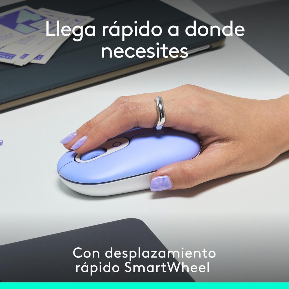 Raton inalambrico logitech pop mouse lila - Imagen 2