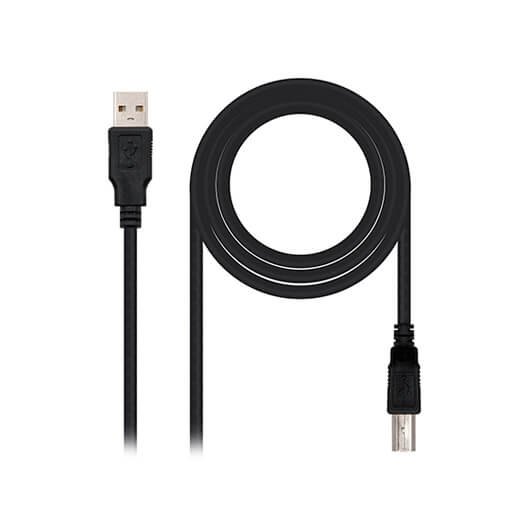 Cable impresora nanocable usb tipo a 2.0 a usb tipo b 2.0 1m negro macho - macho