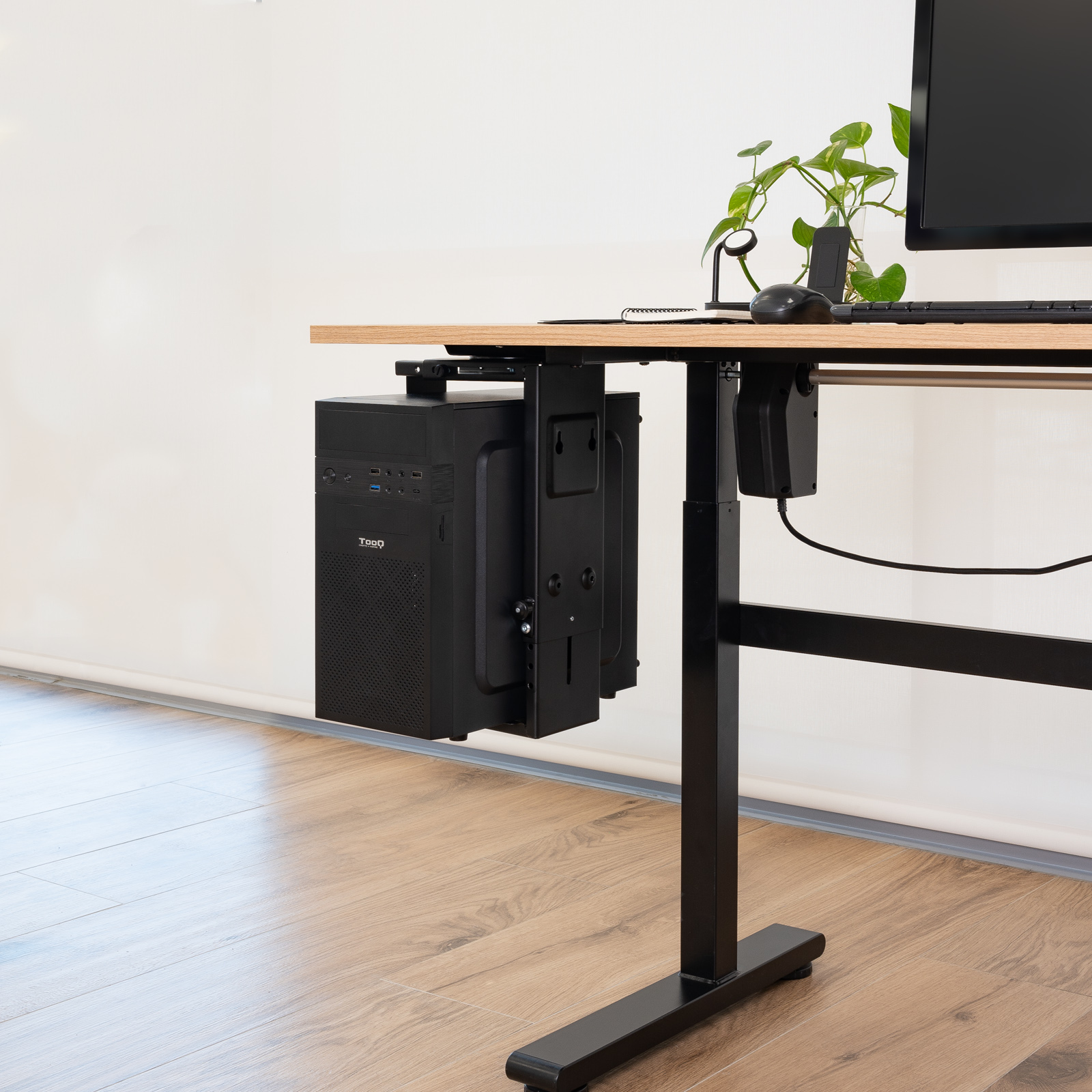 Soporte para cpu tooq escritorio - pared negro - Imagen 3