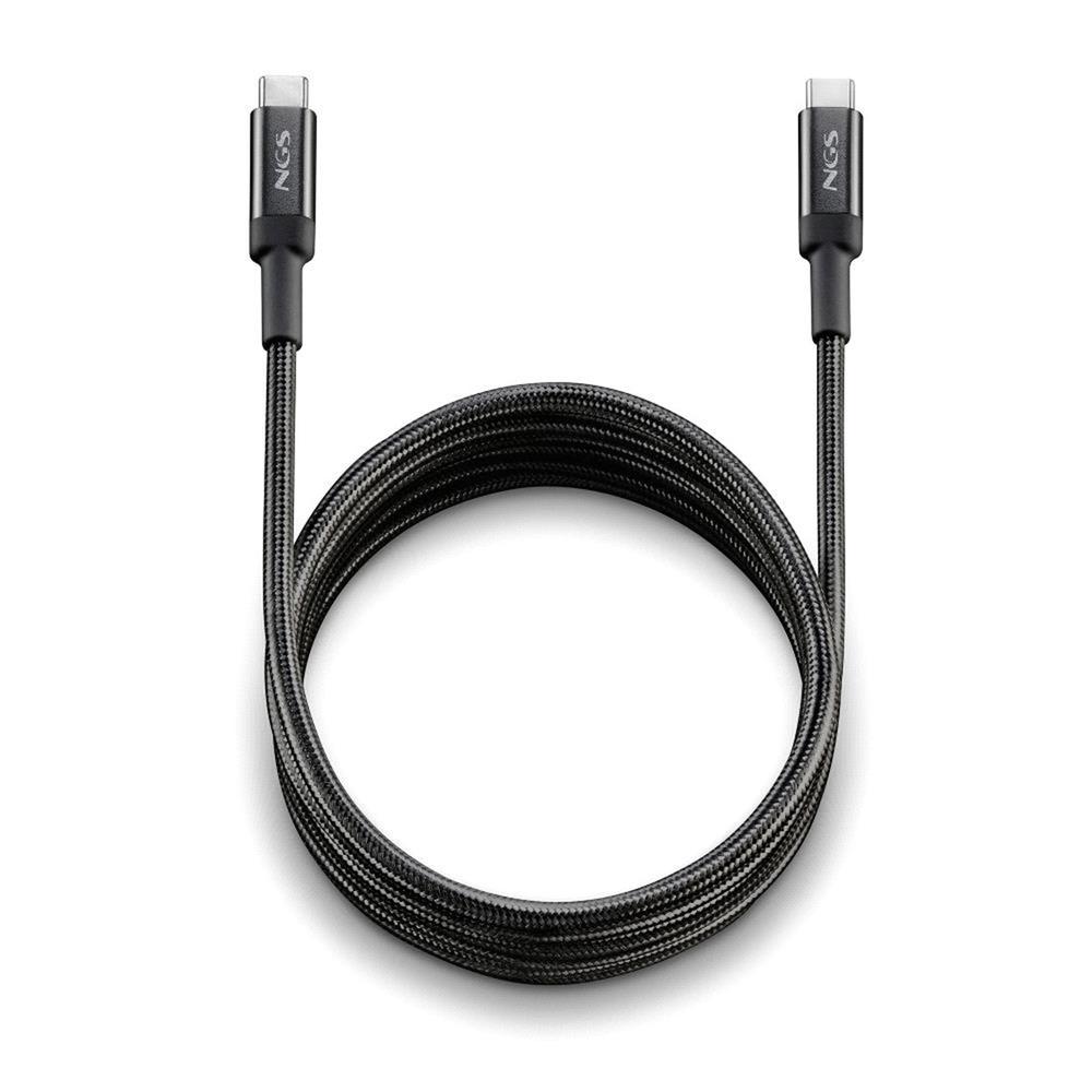 Cable usb tipo c ngs knot 65w - 2 2m - macho - macho - negro