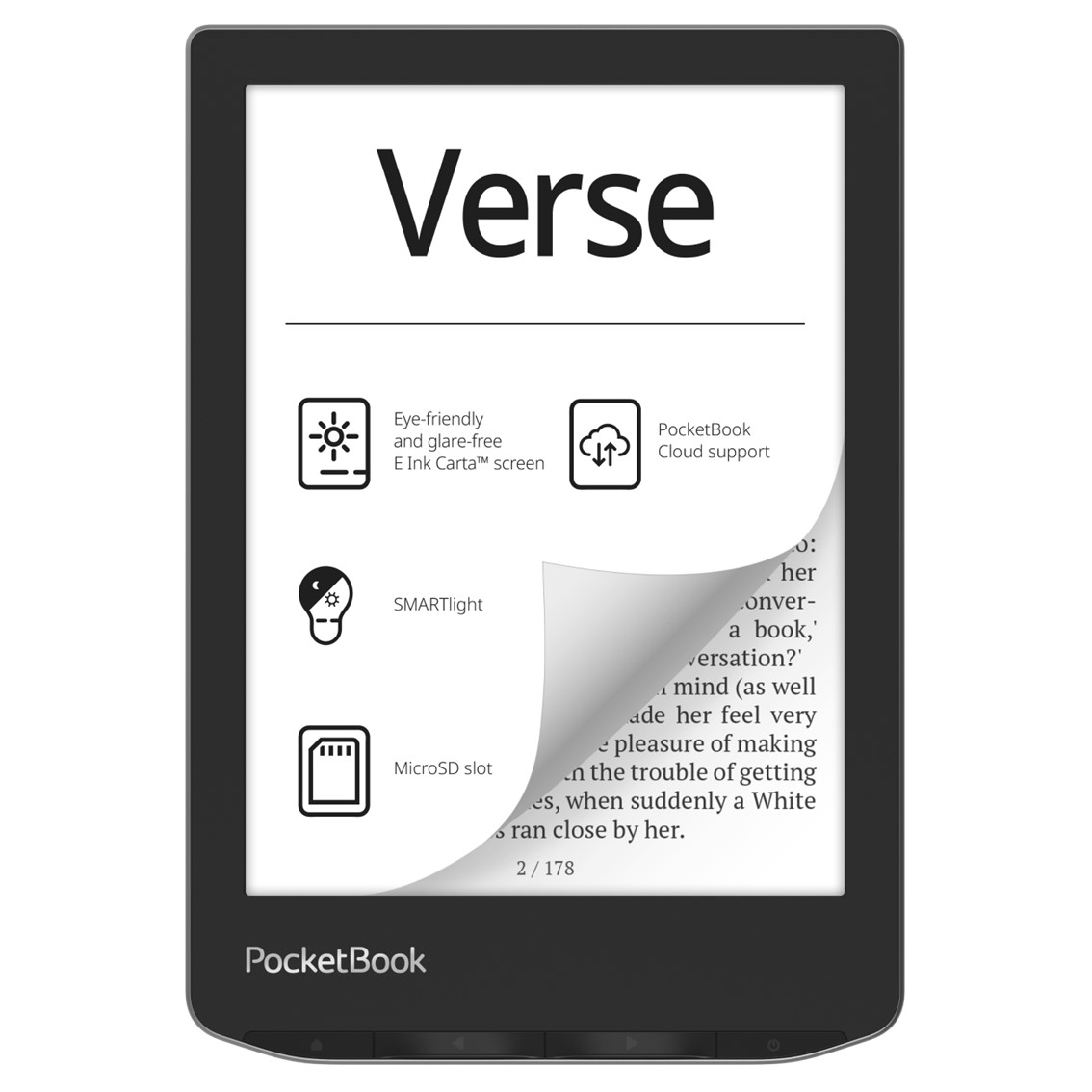 Libro electronico ebook pocketbook verse 6 pulgadas 8gb gris niebla - mist grey