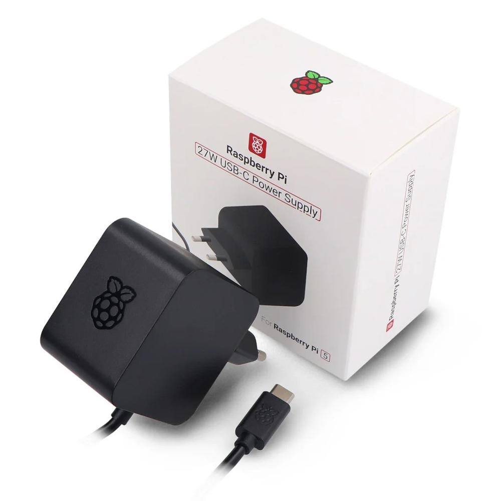 Fuente de alimentacion cargador raspberry pi 5 usb c 27 w color negro - Imagen 2