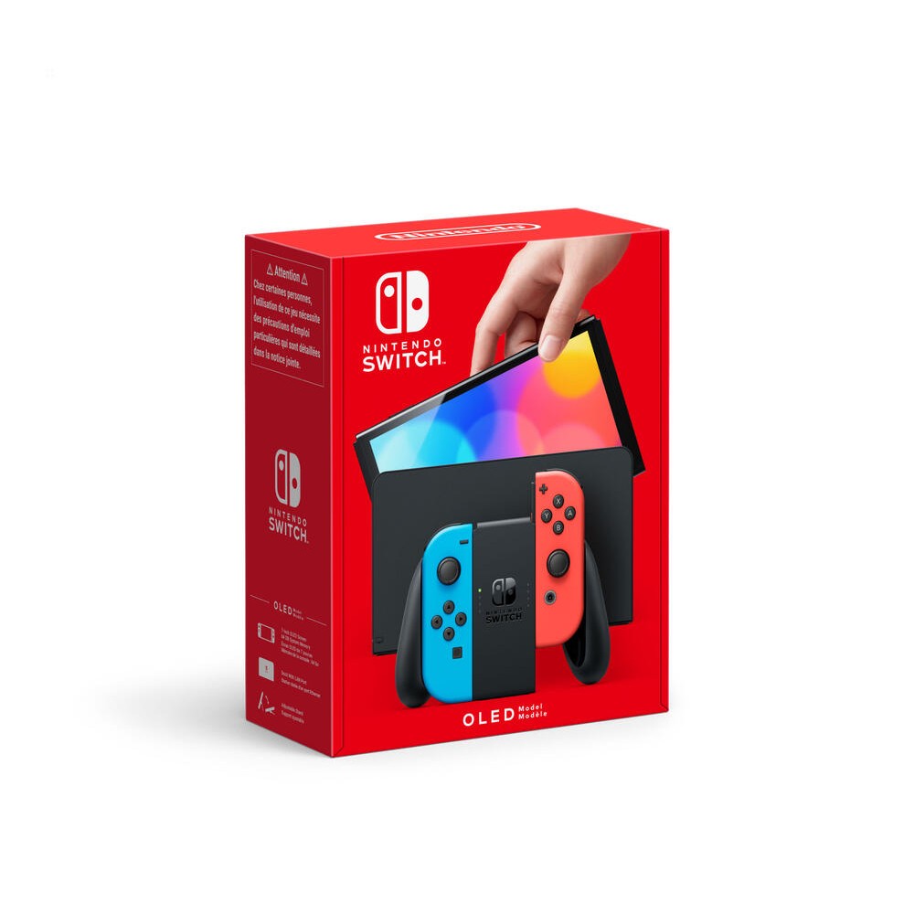 Consola nintendo switch oled mando color azul neon - rojo neon - Imagen 2