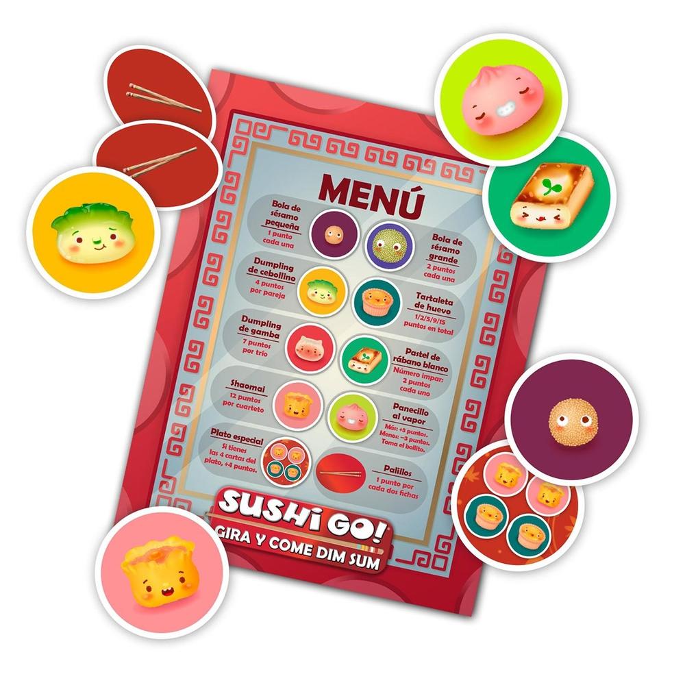 Juego de mesa sushi go gira y come dim sum - Imagen 3