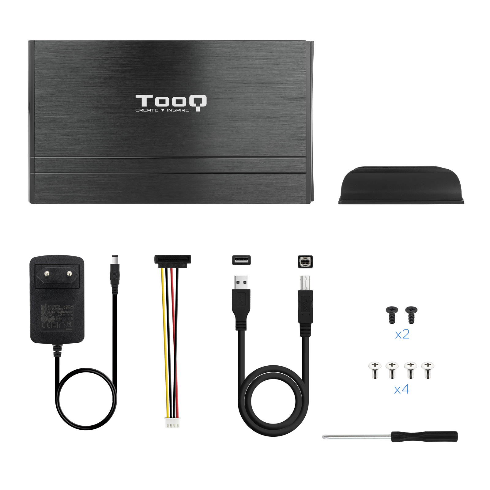 Caja externa tooq tqe - 3520b para hdd 3.5 pulgadas sata usb 2.0 negro - Imagen 3