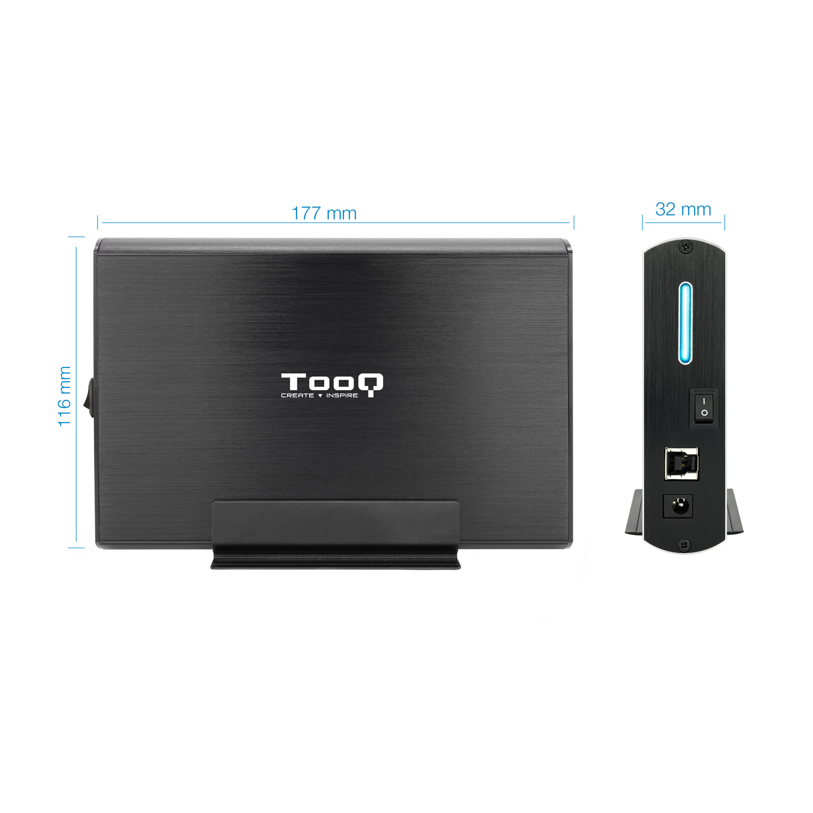 Caja externa tooq tqe - 3531b 3.5 pulgadas sata usb 3.0 negro - Imagen 3
