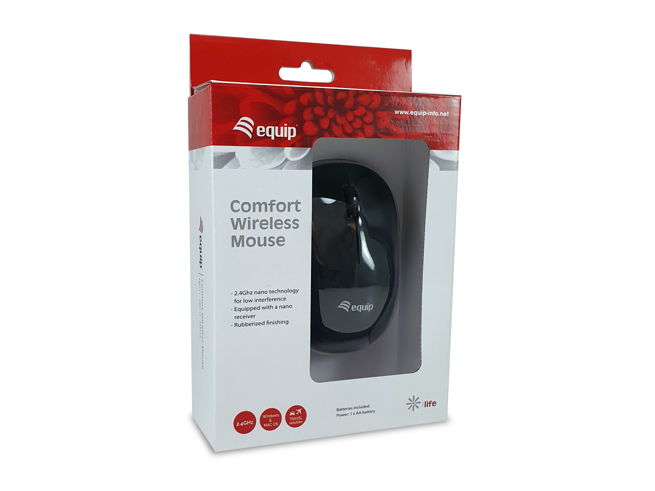 Mouse raton equip comfort wireless inalambrico - 1200dpi - negro - Imagen 3