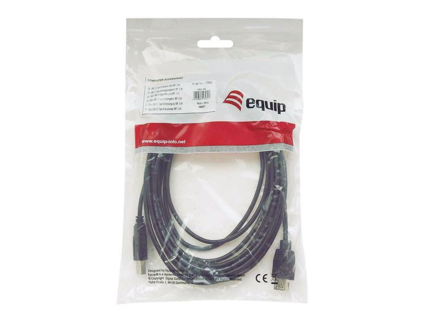 Cable usb 2.0 a usb tipo b equip 2m - macho - macho - negro - Imagen 2