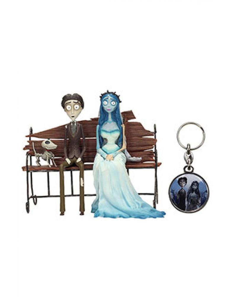 Set figuras + regalo llavero metalico la novia cadaver