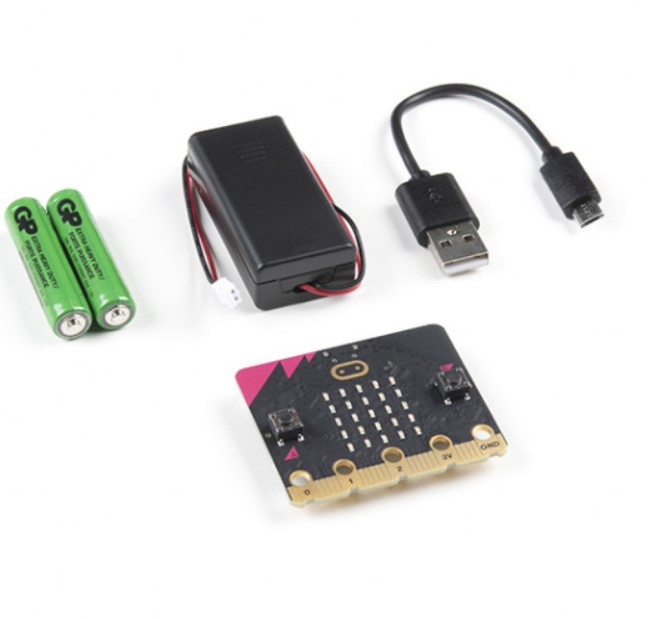Kit micro:bit go v2.2 con placa microbit + pilas + portapilas + cable usb - Imagen 2