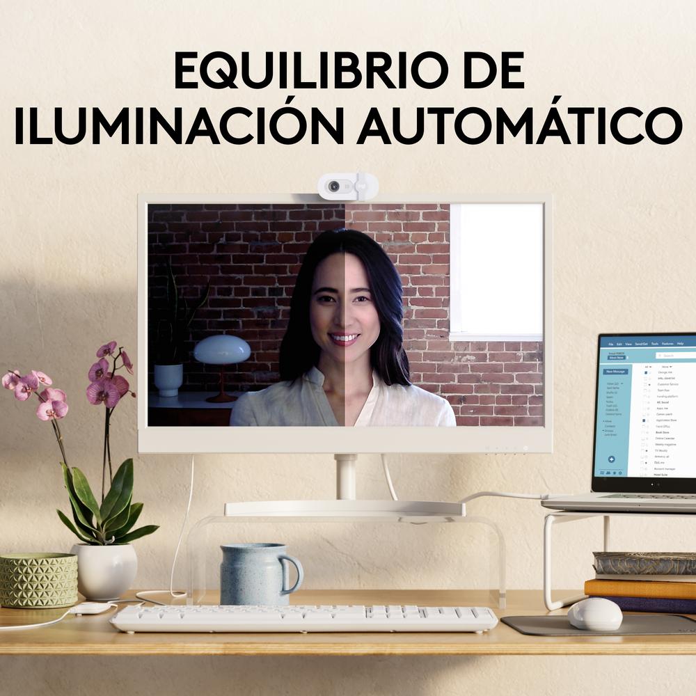 Webcam logitech brio 100 blanco full hd - usb - Imagen 2