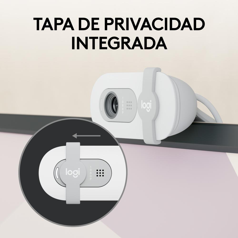 Webcam logitech brio 100 blanco full hd - usb - Imagen 3