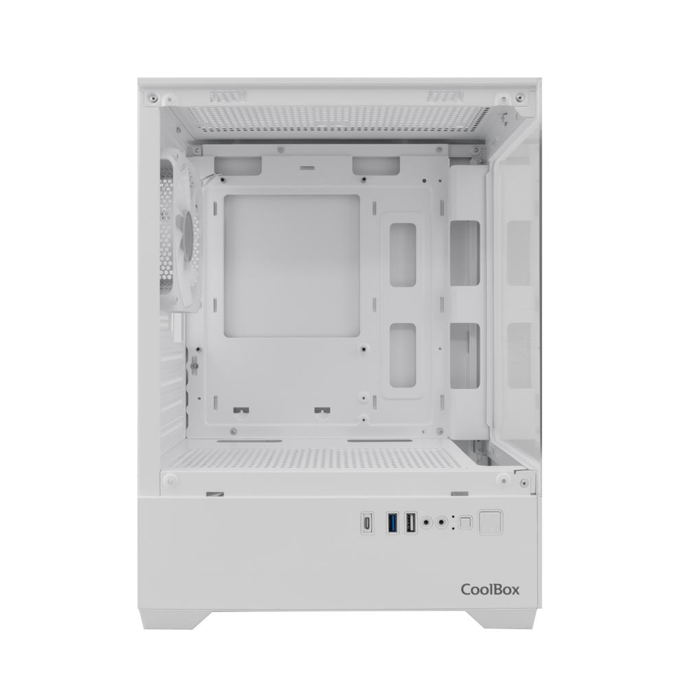 Caja ordenador gaming coolbox gm200 vision lite matx argb cristal templado blanco - Imagen 2