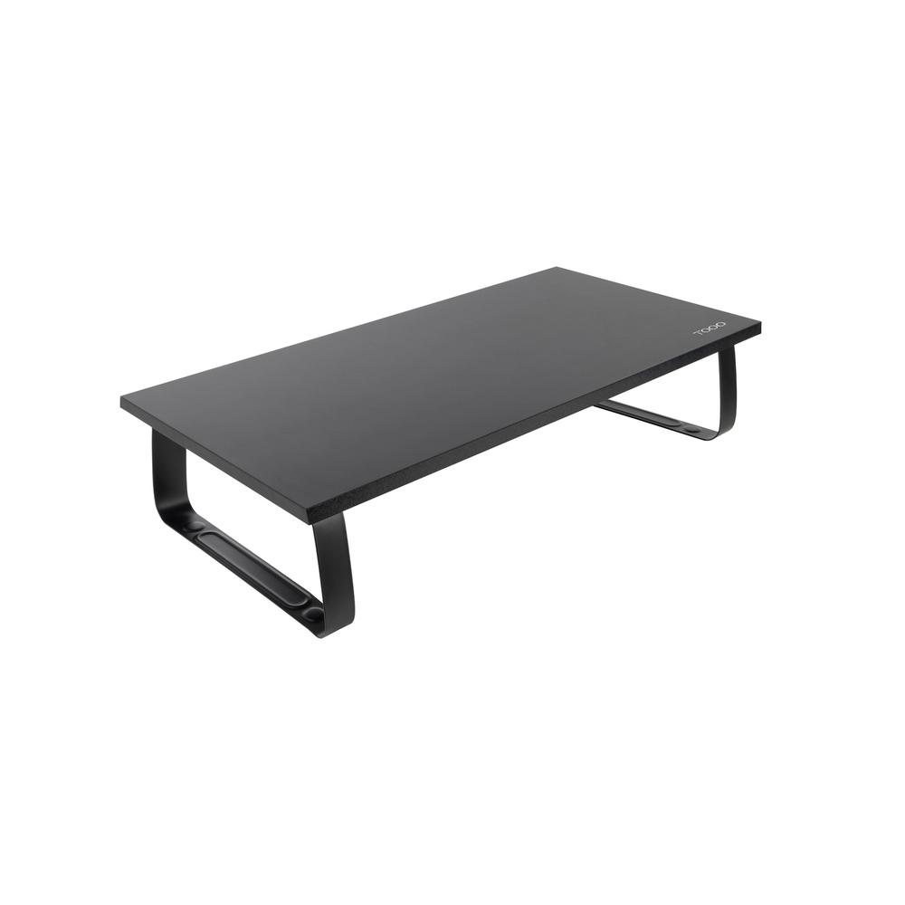 Soporte elevador tooq de madera para monitores negro