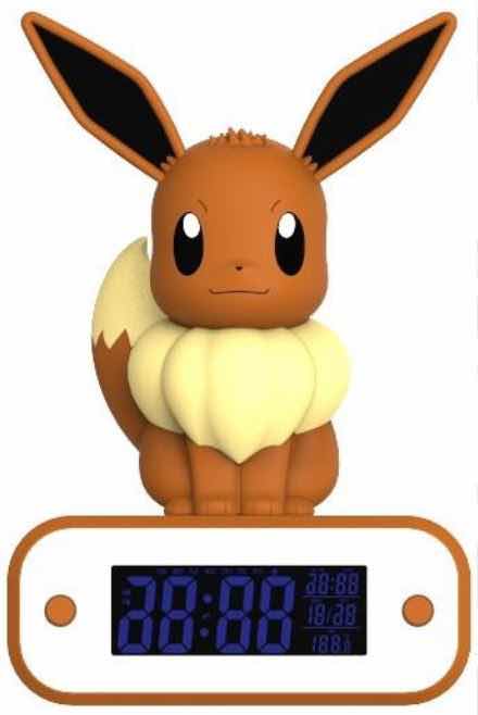 Lampara led reloj despertador teknofun madcow entertainment pokemon eevee 20 cm